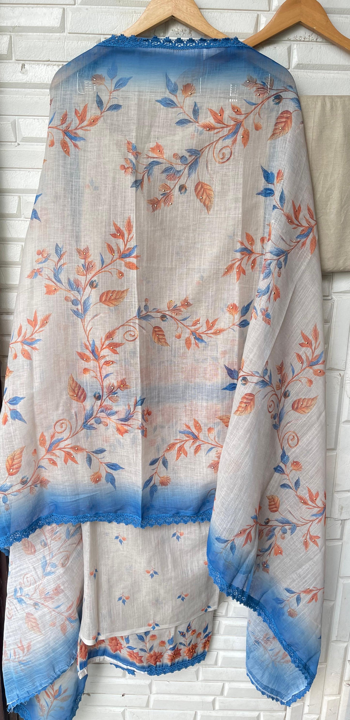 Cotton linen unstitched ladies suit Rc17599