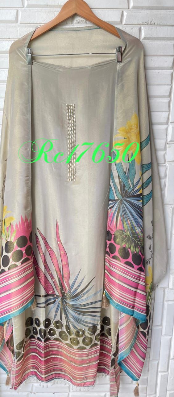 Shimmer silk unstitched ladies suit Rc17650