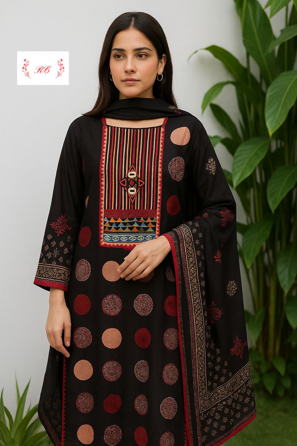 Cotton khadi unstitched ladies suit Rc17583 (b)
