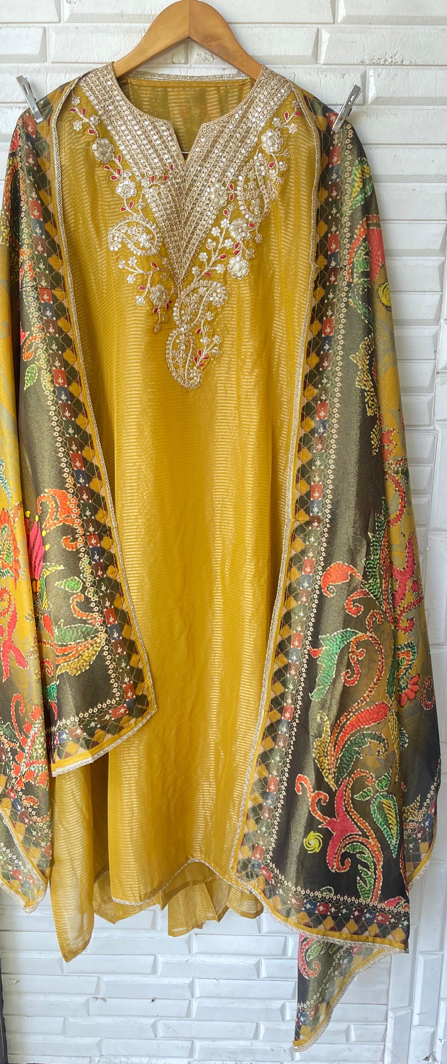 Shimmer silk unstitched ladies suit Rc17827