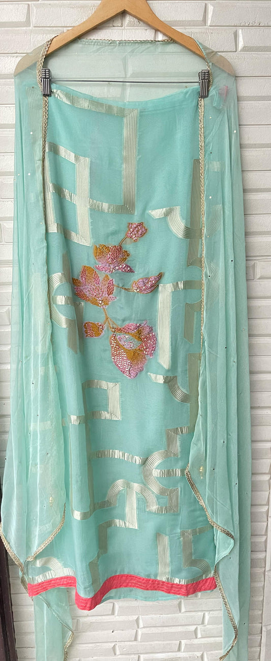 Organza unstitched ladies suit Rc16430