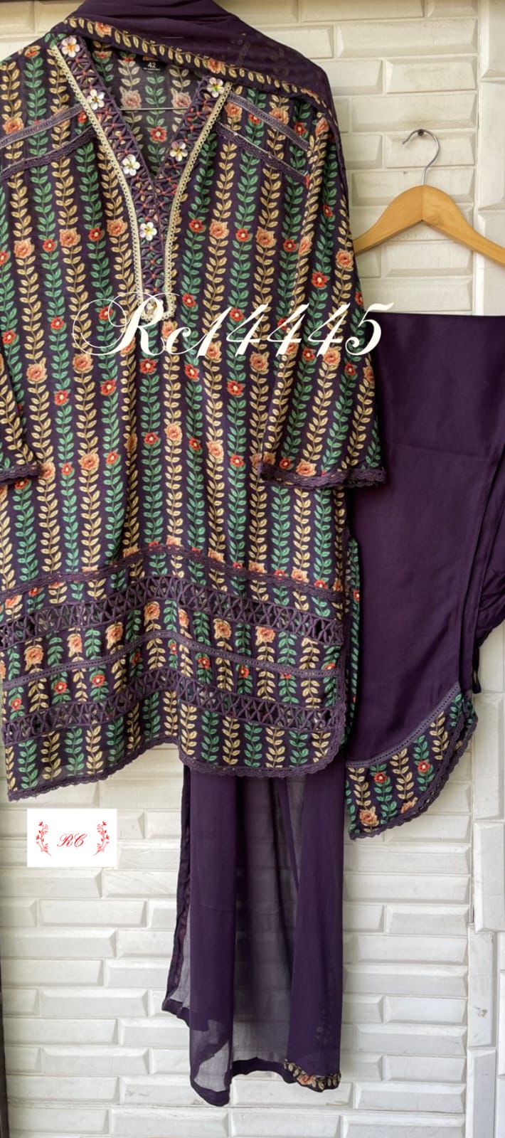 Muslin readymade ladies suit Rc 14445