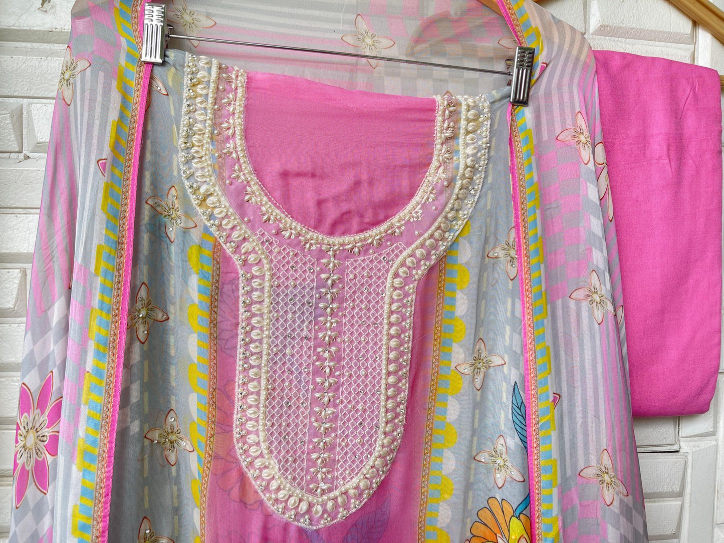 Organza unstitched ladies suit Rc17498