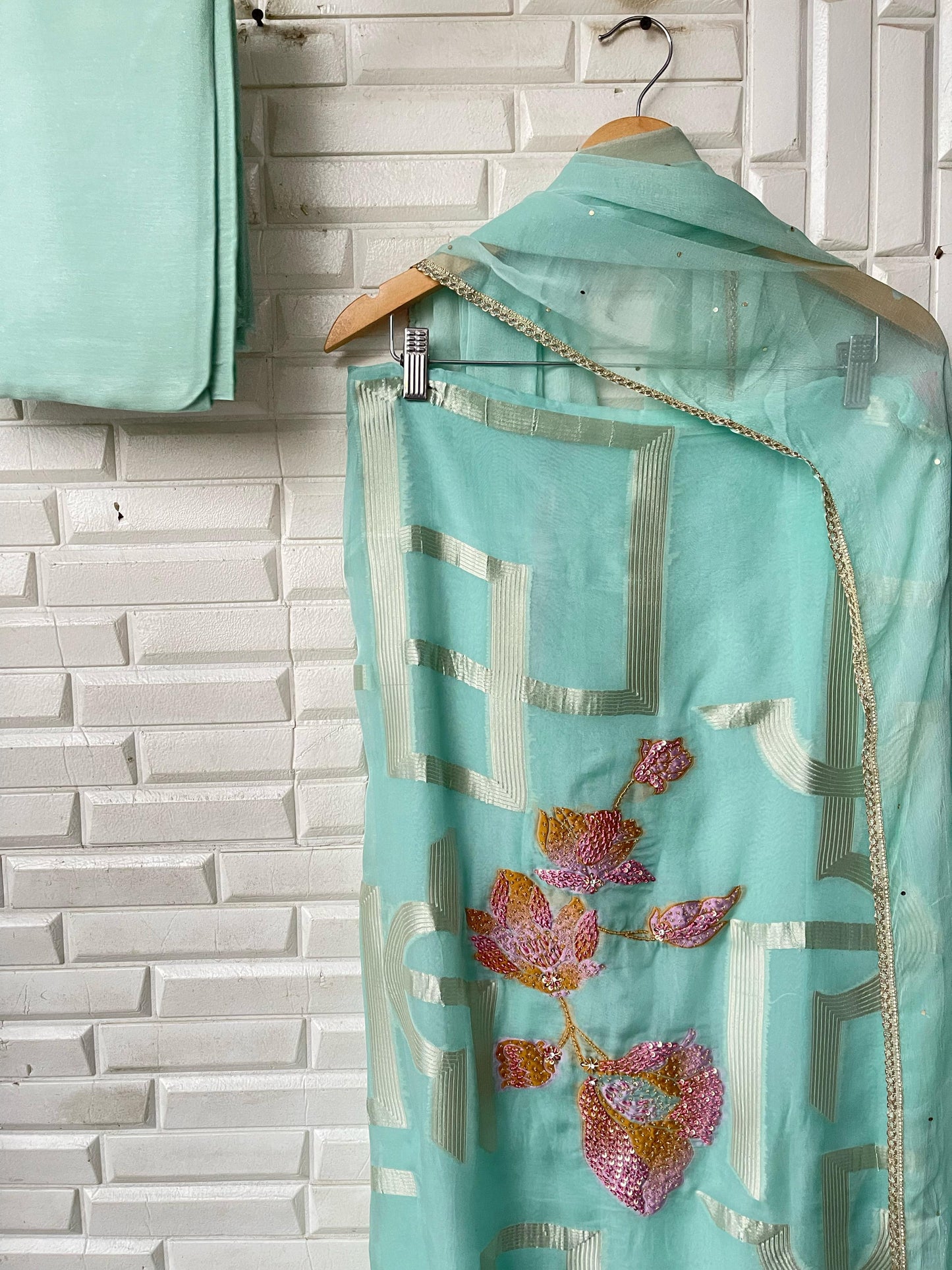 Organza unstitched ladies suit Rc16430