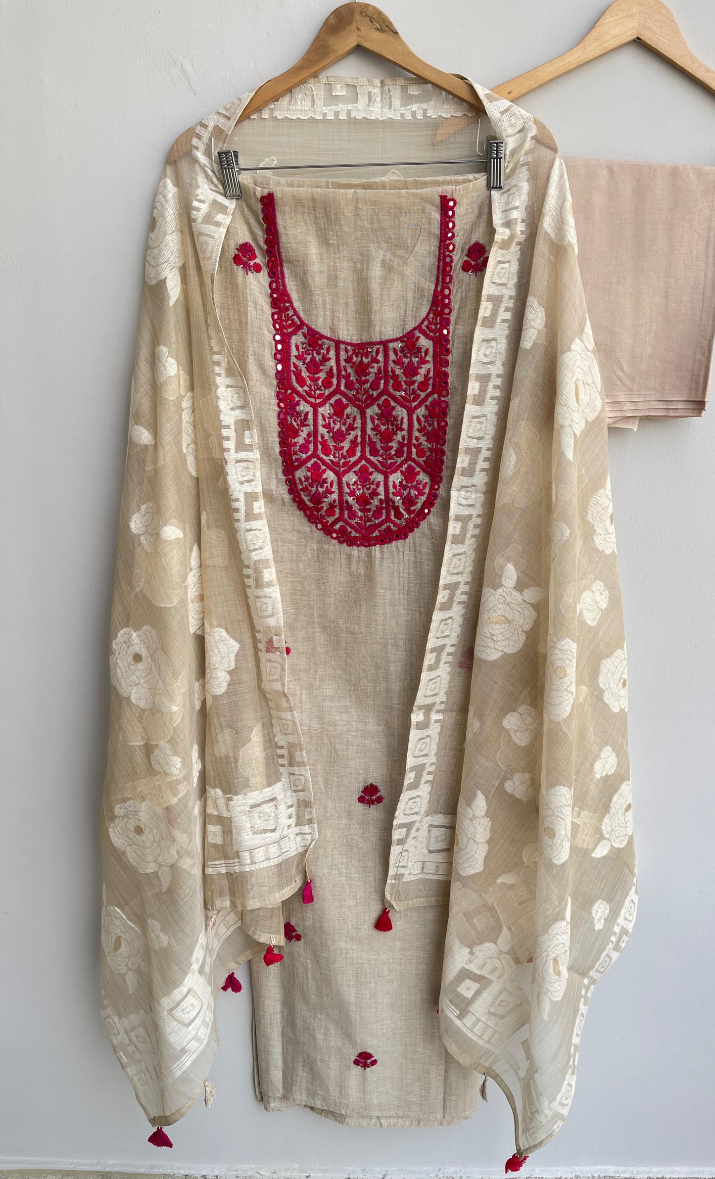 Self khadi mul chanderi unstitched ladies suit Rc17927
