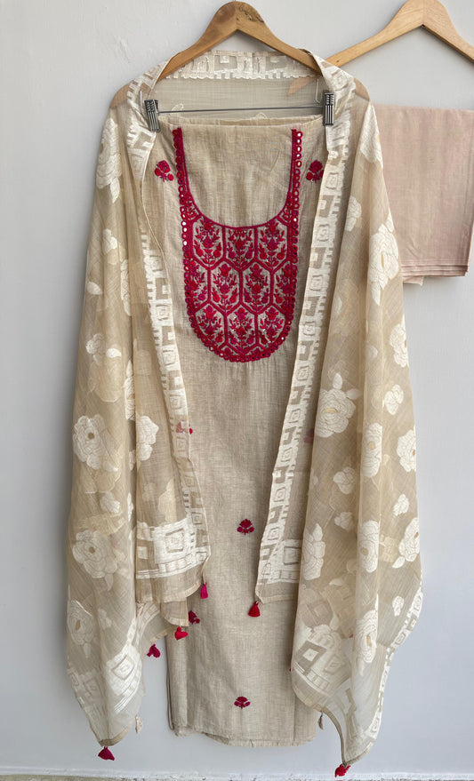 Self khadi mul chanderi unstitched ladies suit Rc17927