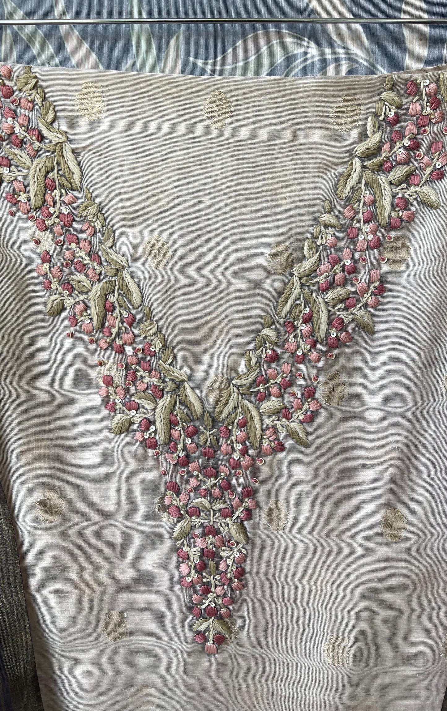 Banarasi soft linen silk unstitched ladies suit Rc17795