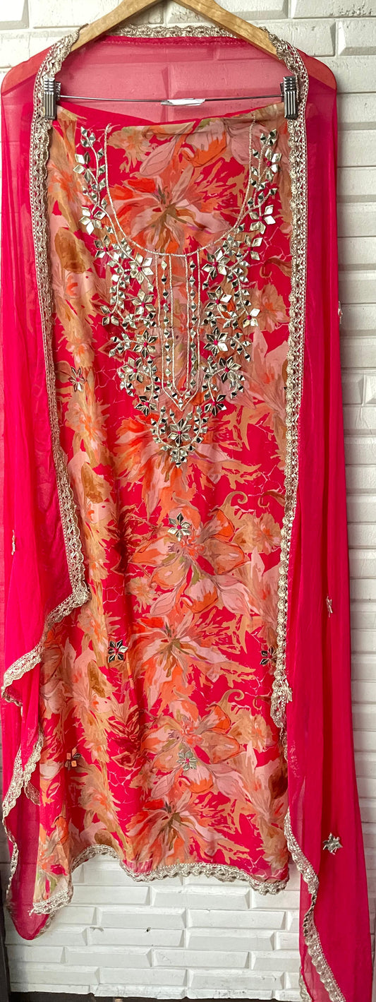 Organza unstitched ladies suit Rc17844