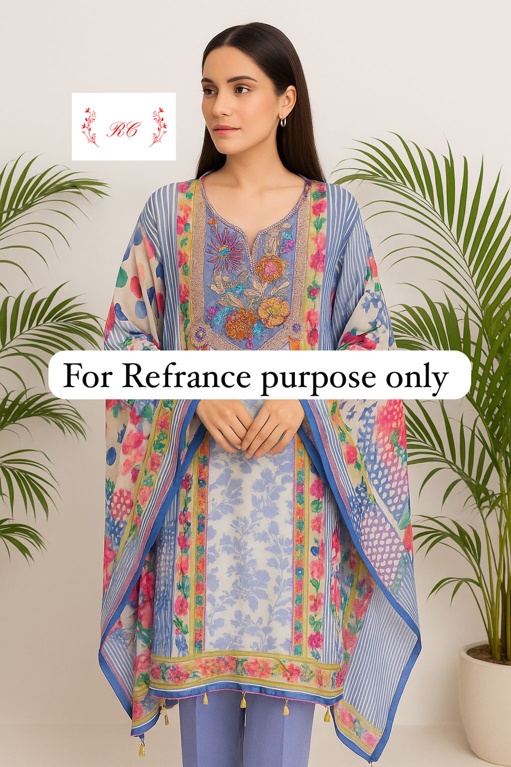 Organza unstitched ladies suit Rc17641
