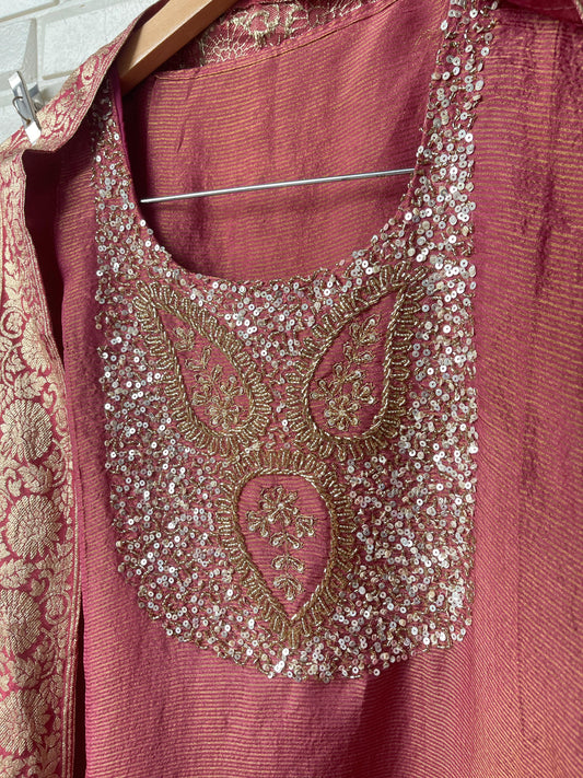 Shimmer silk unstitched ladies suit Rc17558