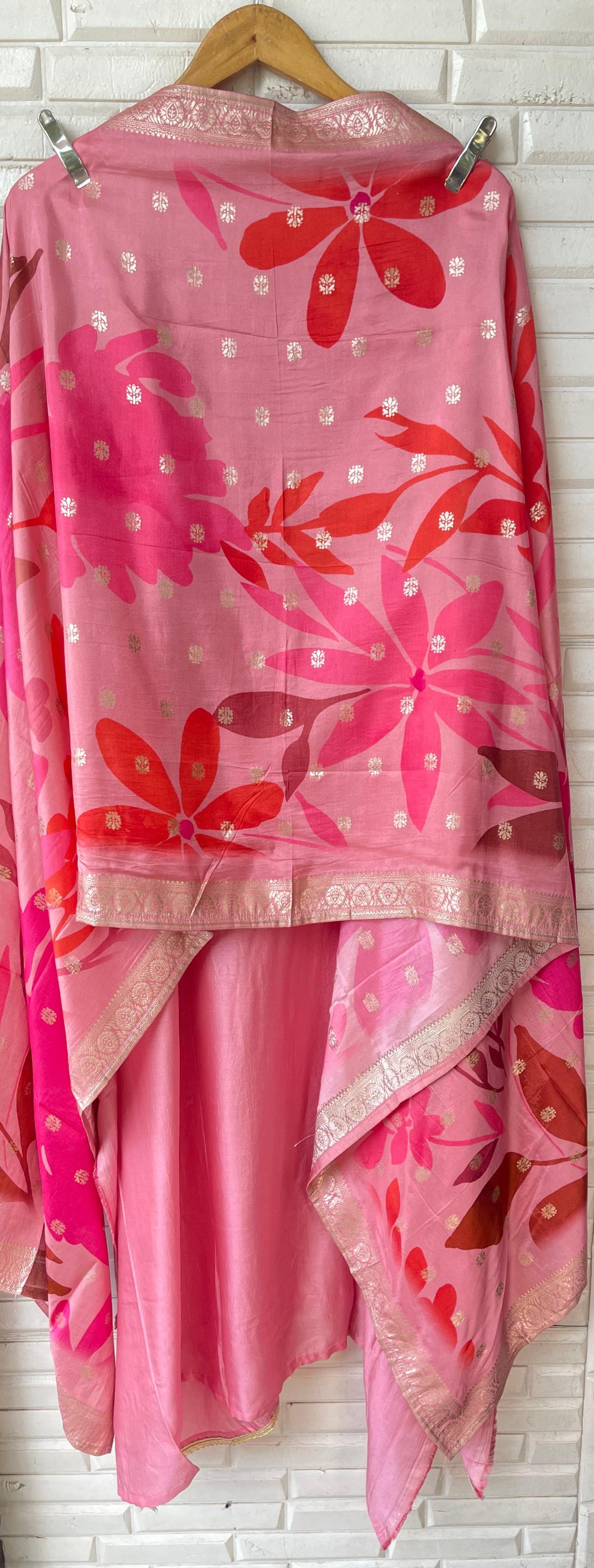 Tassar silk unstitched ladies suit Rc17845