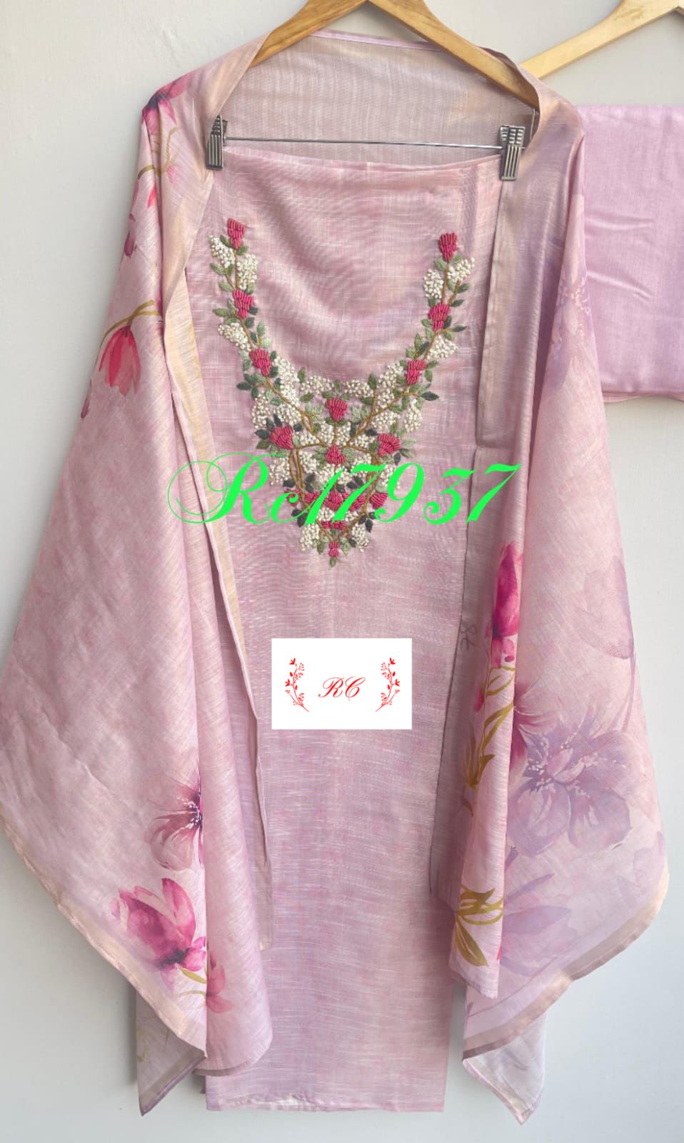 Self shimmer linen unstitched ladies suit Rc17937