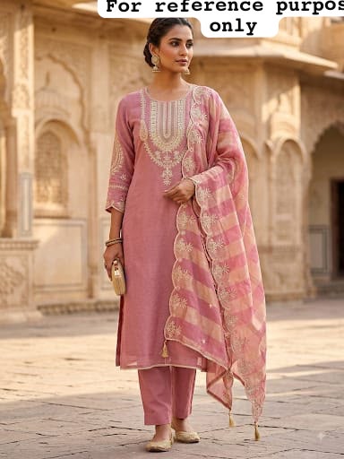 Crushed Shimmer Tissue Ladies Unstitched Suit with Zari Embroidery RC-19252(B) - Royal Chic by Priti (photo 2)