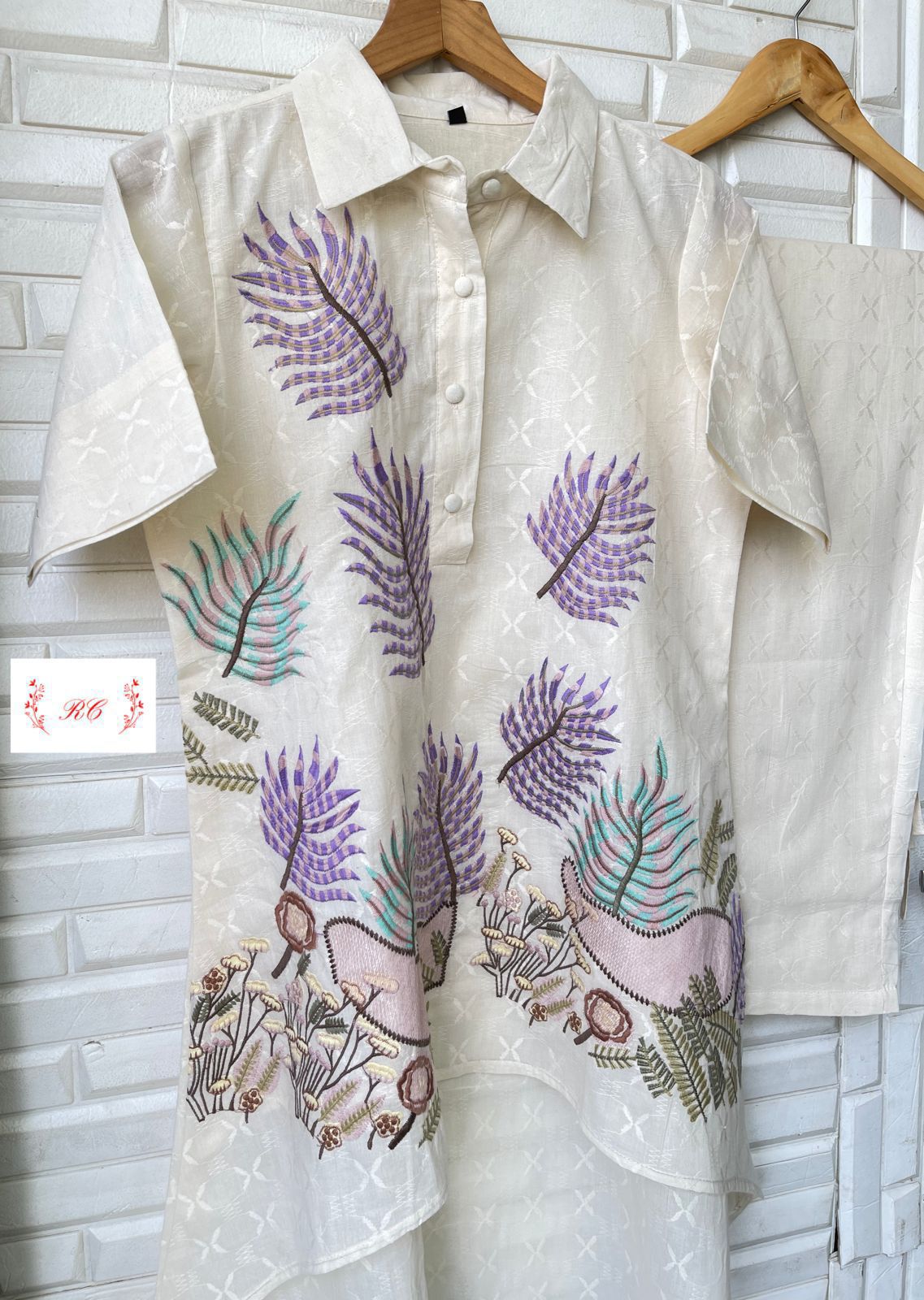 Self Linen Ready to Wear Co-ord Set Rc14453