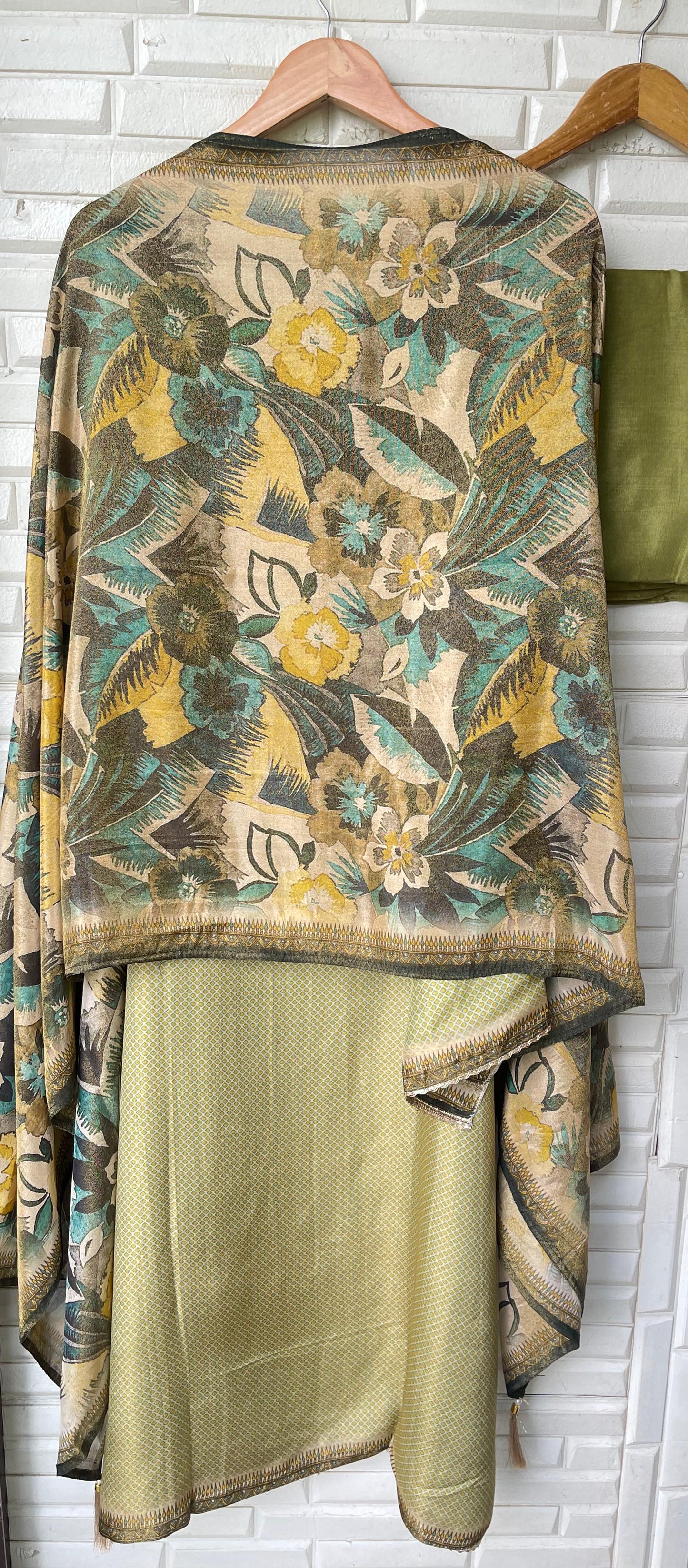 Self shimmer silk unstitched ladies suit Rc17653