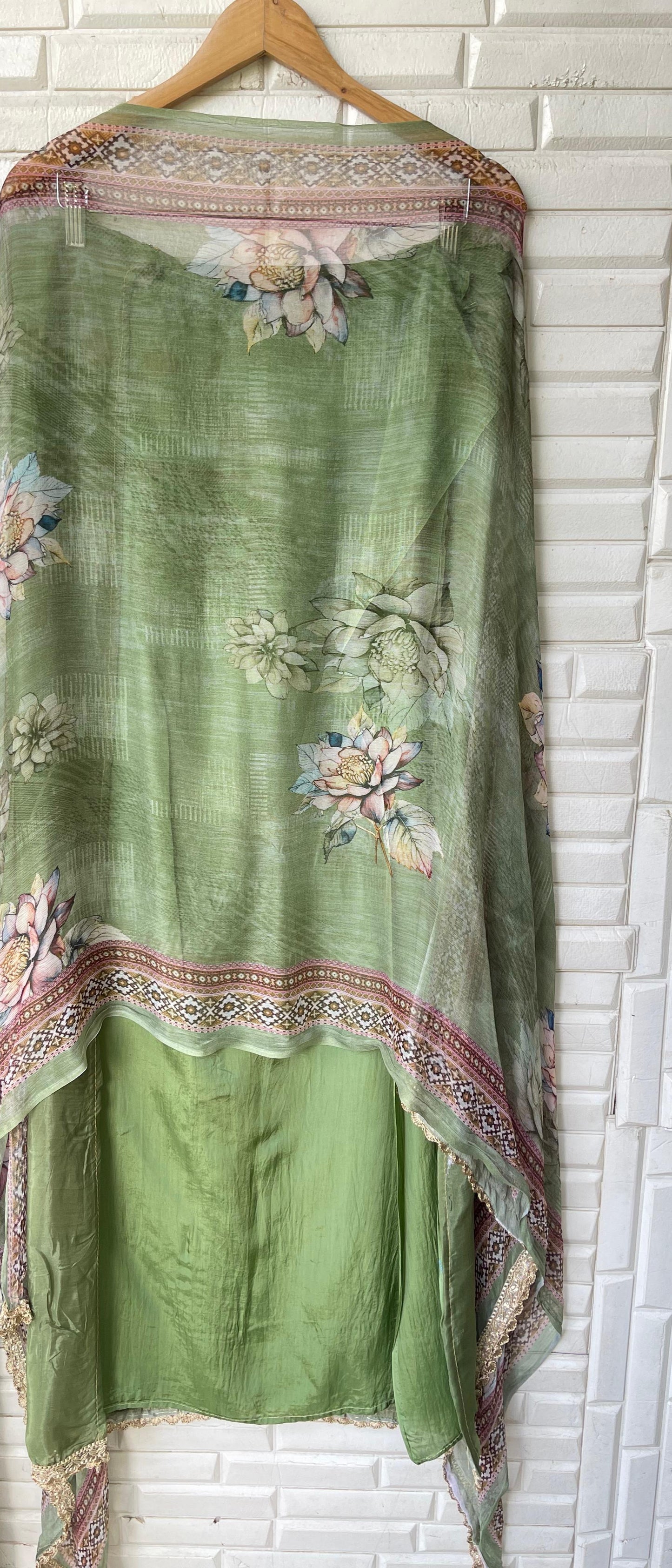 Glass organza unstitched ladies suit Rc17387