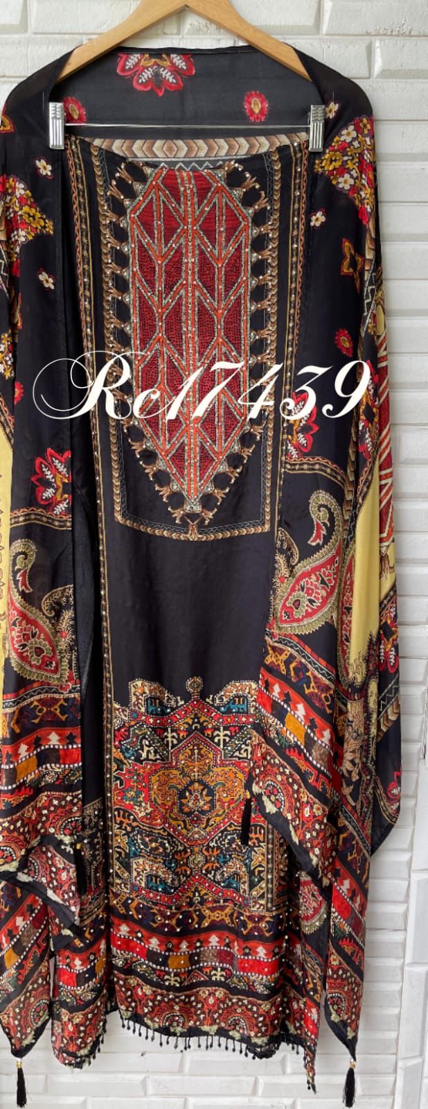 Muslin crepe unstitched ladies suit Rc17439