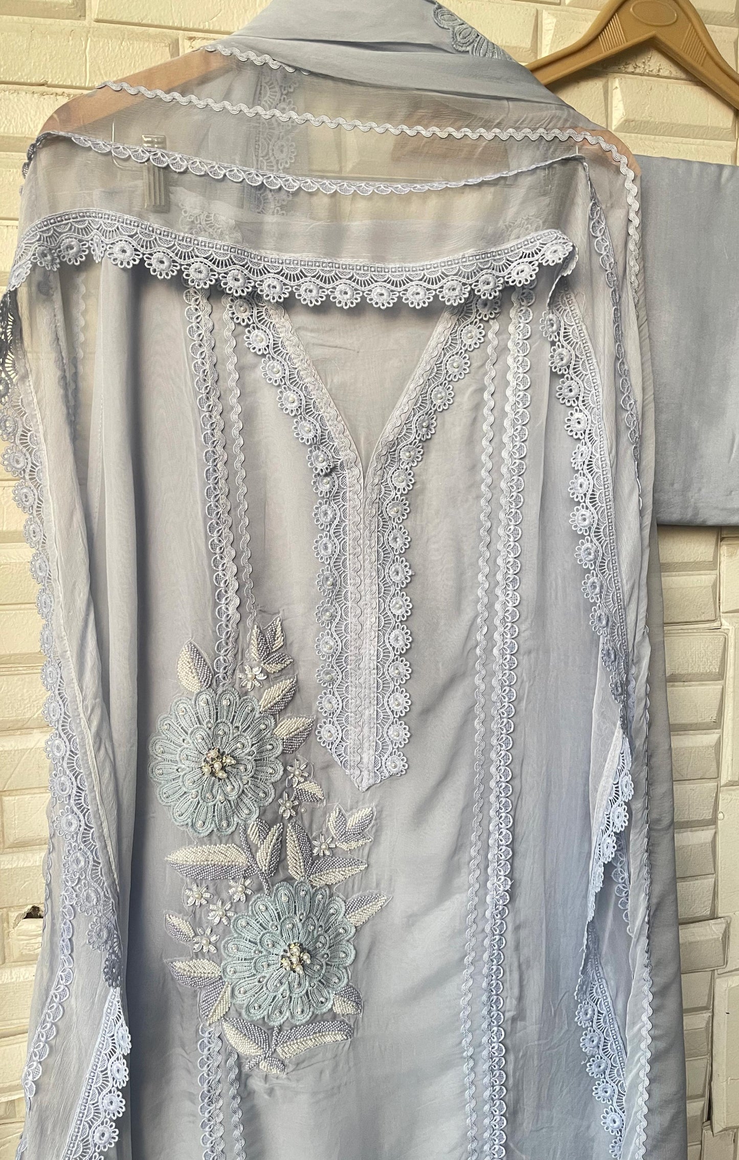 Pure organza unstitched ladies suit Rc17733 (b)