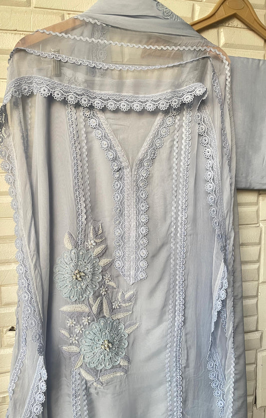 Pure organza unstitched ladies suit Rc17733 (b)