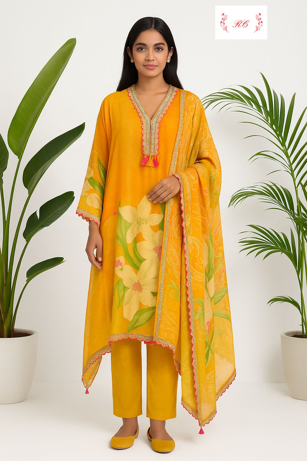 Organza unstitched ladies suit Rc17518