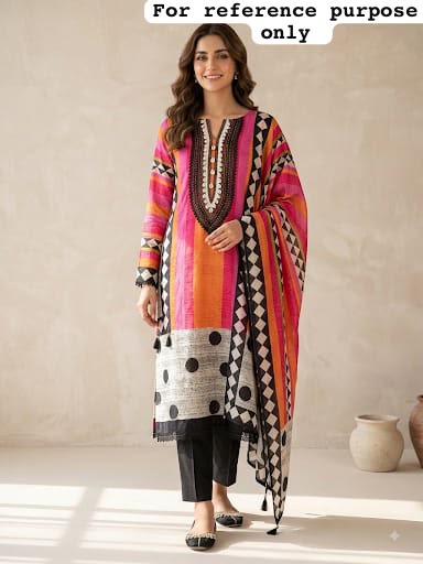 Crepe satin unstitched ladies suit Rc19274