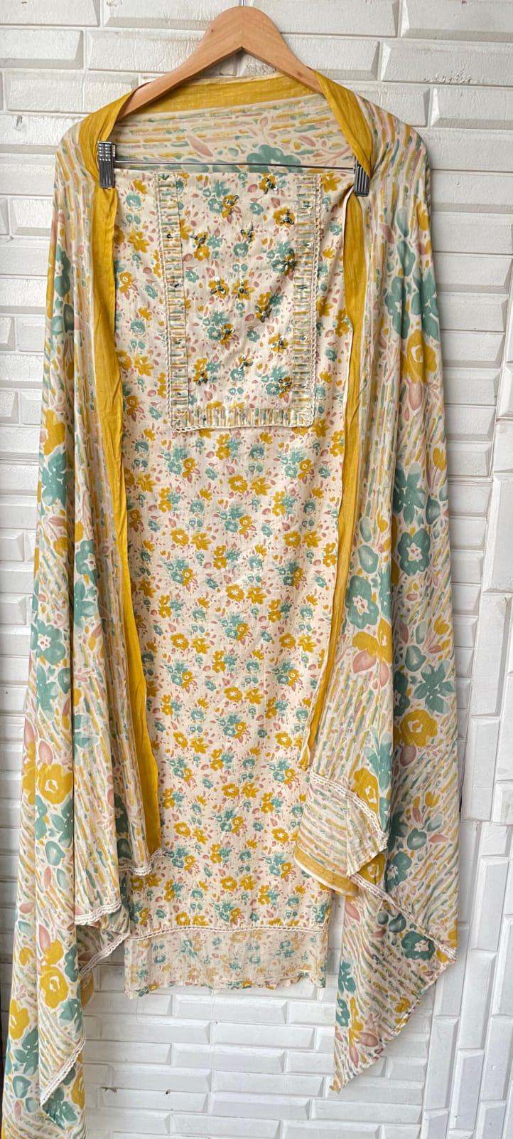 Cotton unstitched ladies suit Rc17221