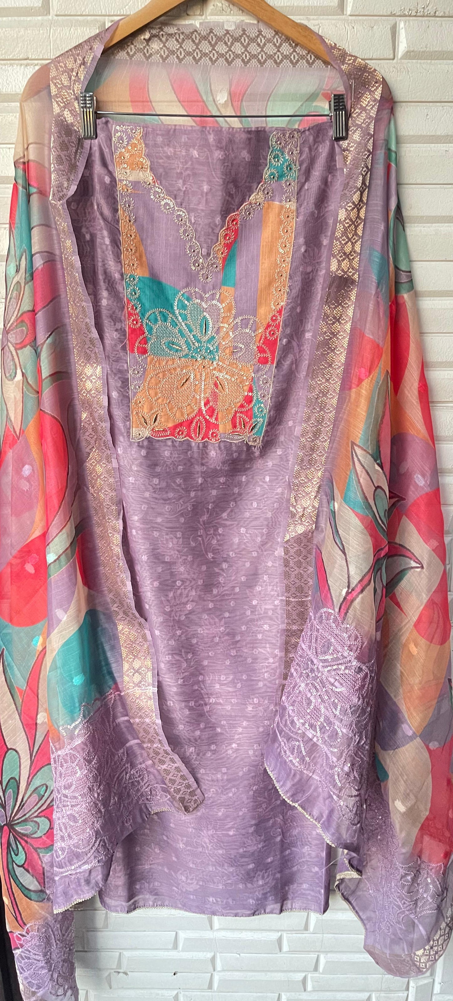 Linen chanderi unstitched ladies suit Rc17590 (b)
