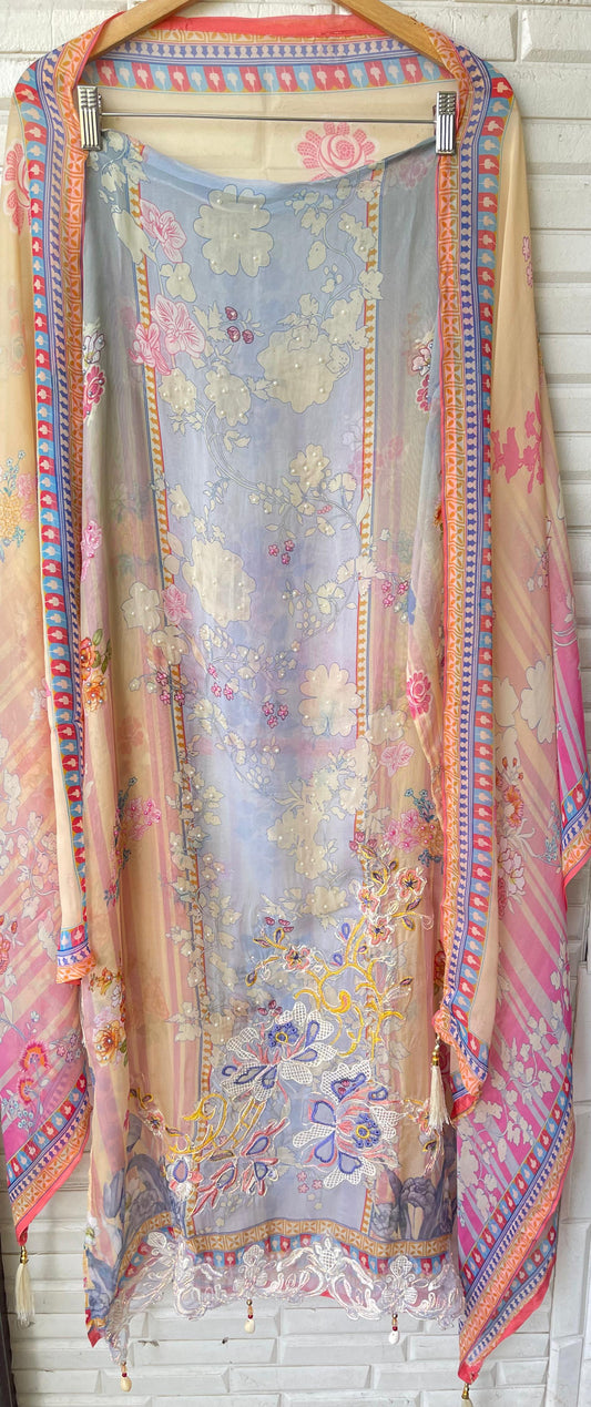 Organza unstitched ladies suit Rc17738