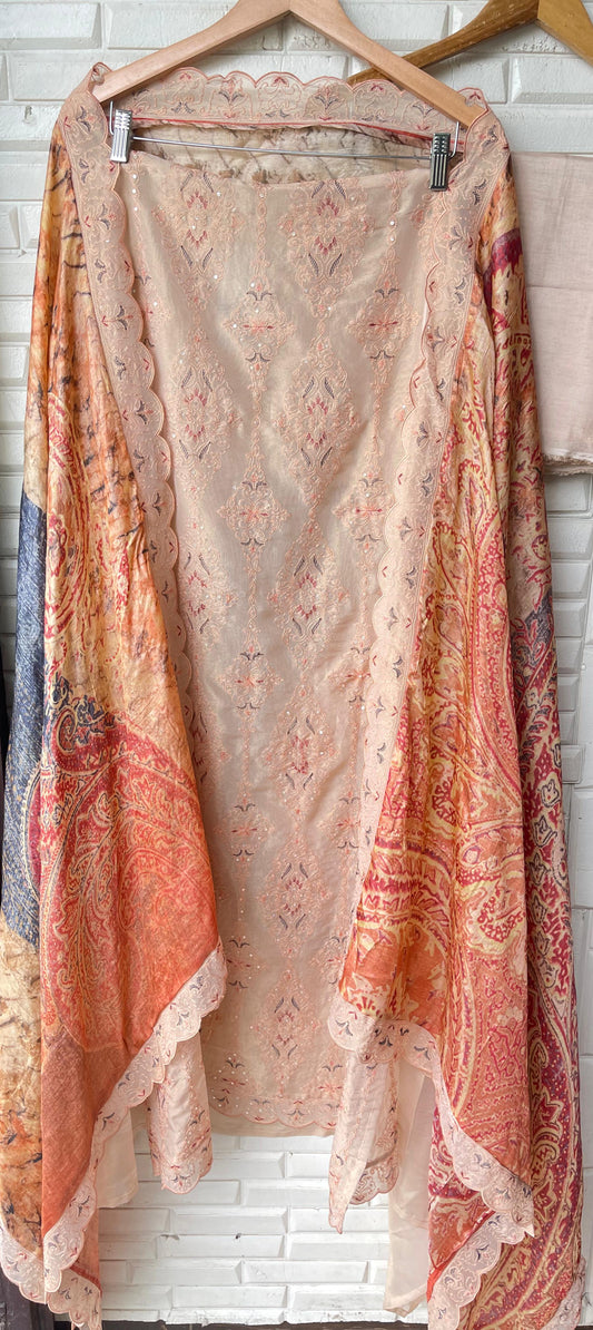 Organza shimmer unstitched ladies suit Rc17526