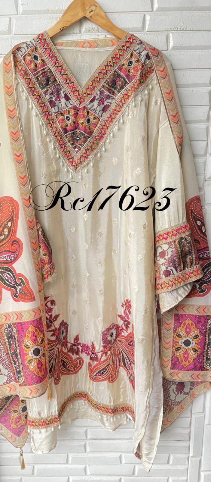 Banarasi shimmer silk unstitched ladies suit Rc17623