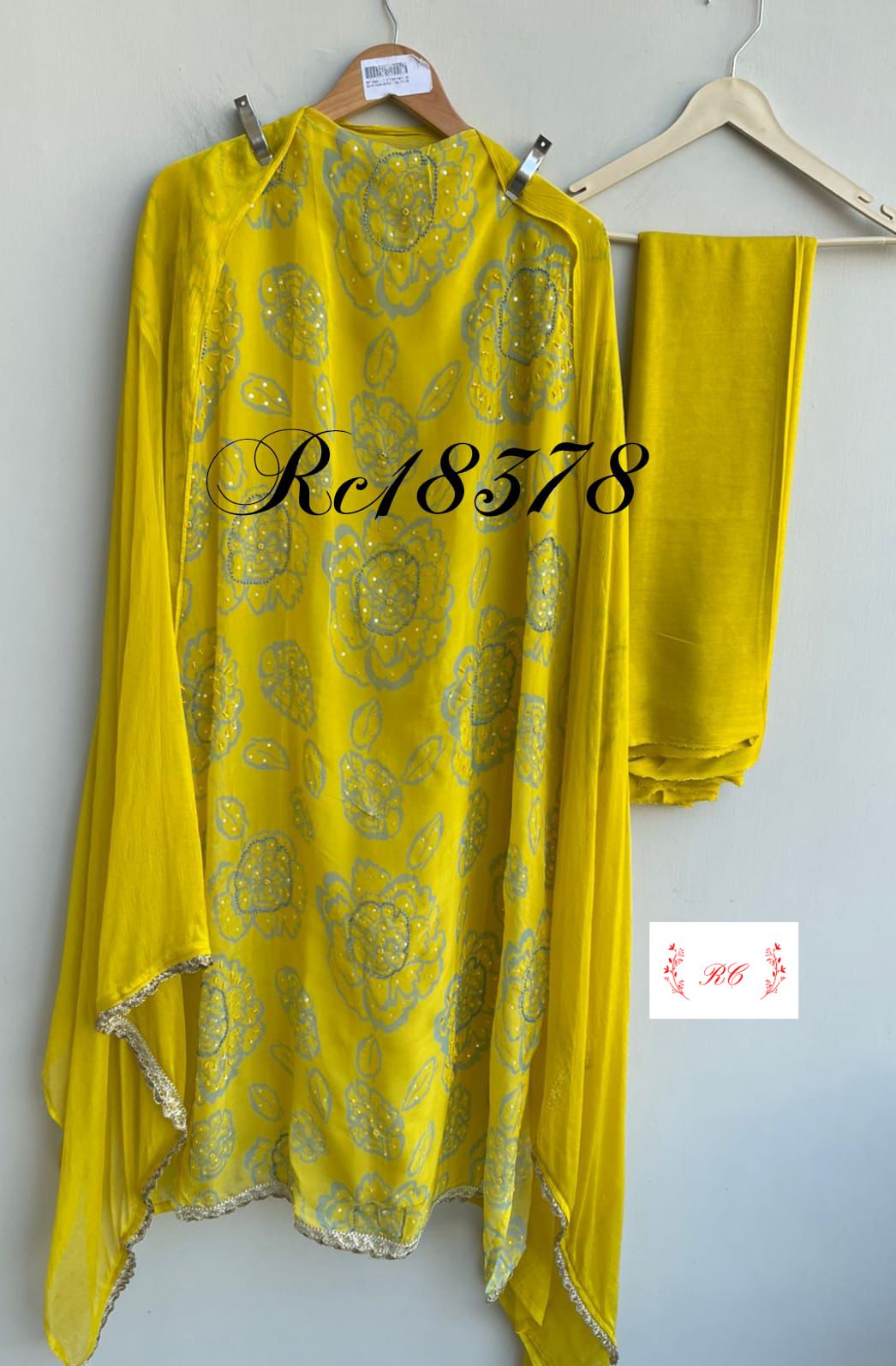 Organza printed unstitched ladies suit Rc18378