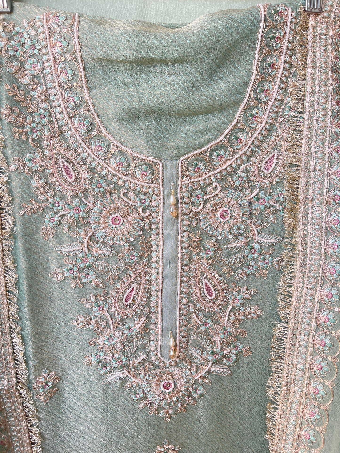 Pure banarasi shimmer silk unstitched ladies suit Rc17853 (a)