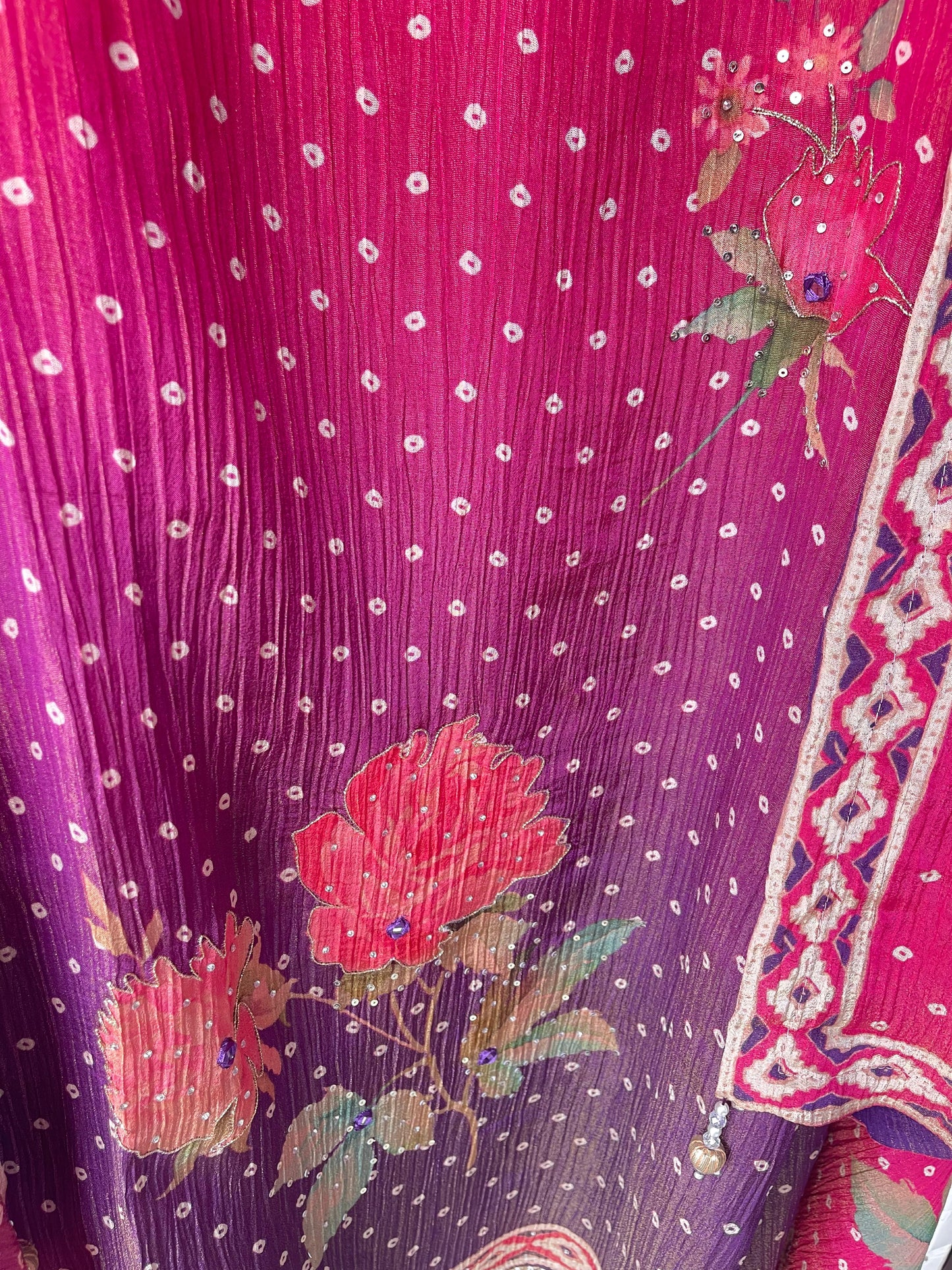 Crushed shimmer tissue unstitched ladies suit Rc17777 (a)