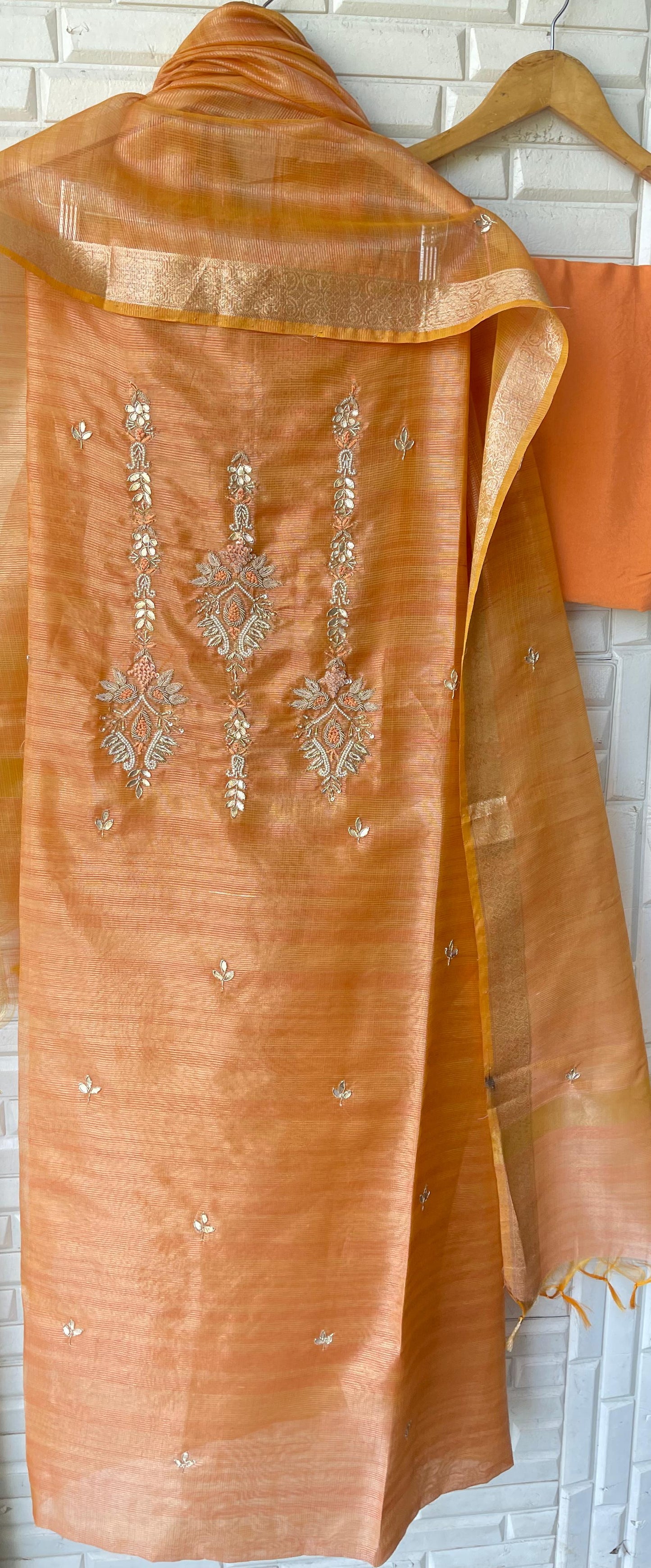 Shimmer linen silk unstitched ladies suit Rc17802 (b)