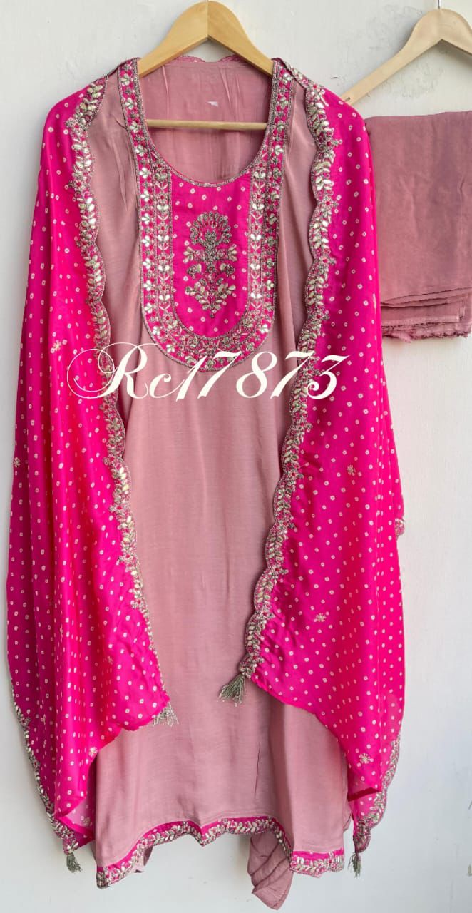 Silk fabric unstitched ladies suit Rc17873