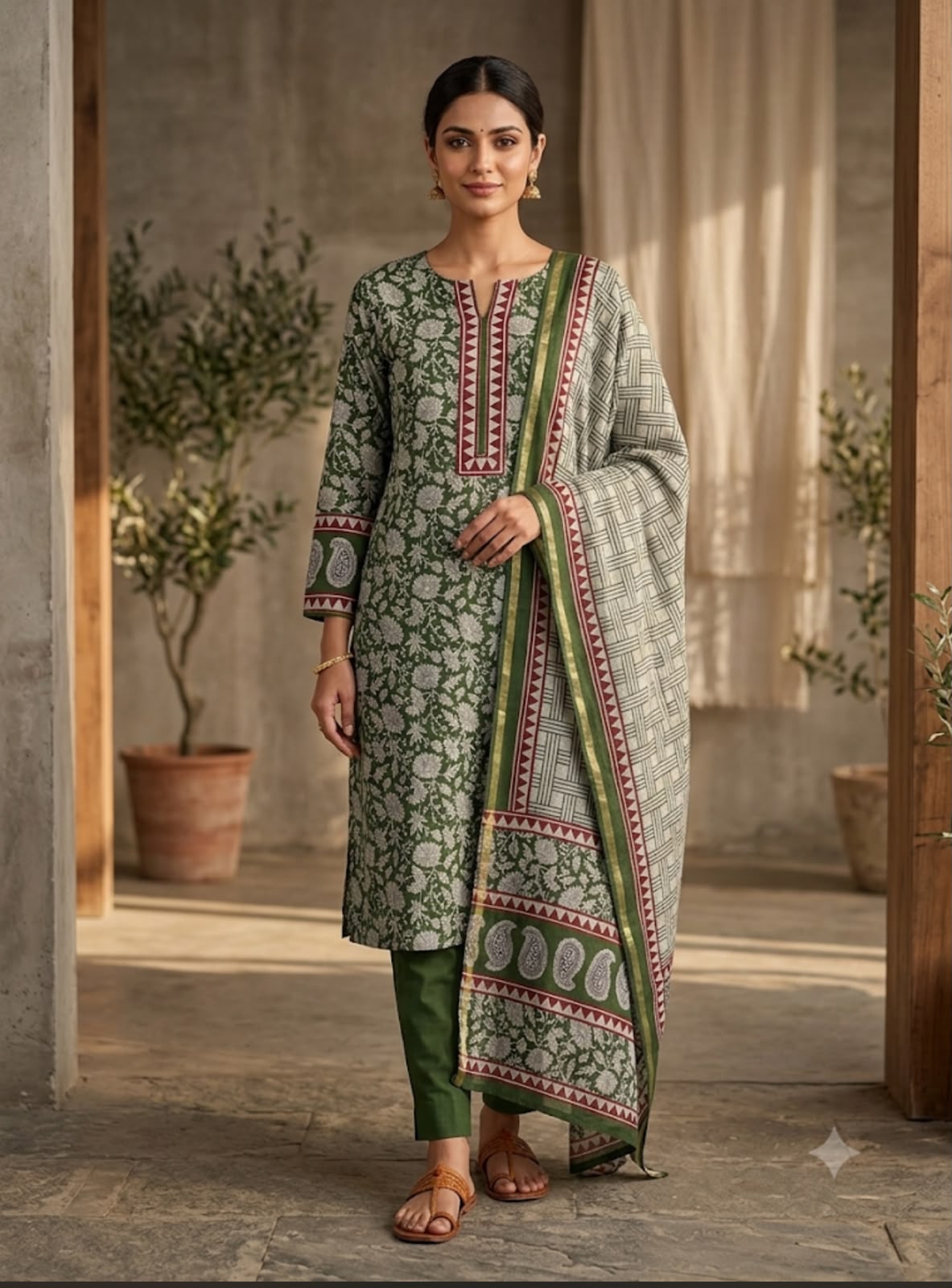 Mul chanderi maheshwari printed unstitched ladies suit Rc19005 (b)