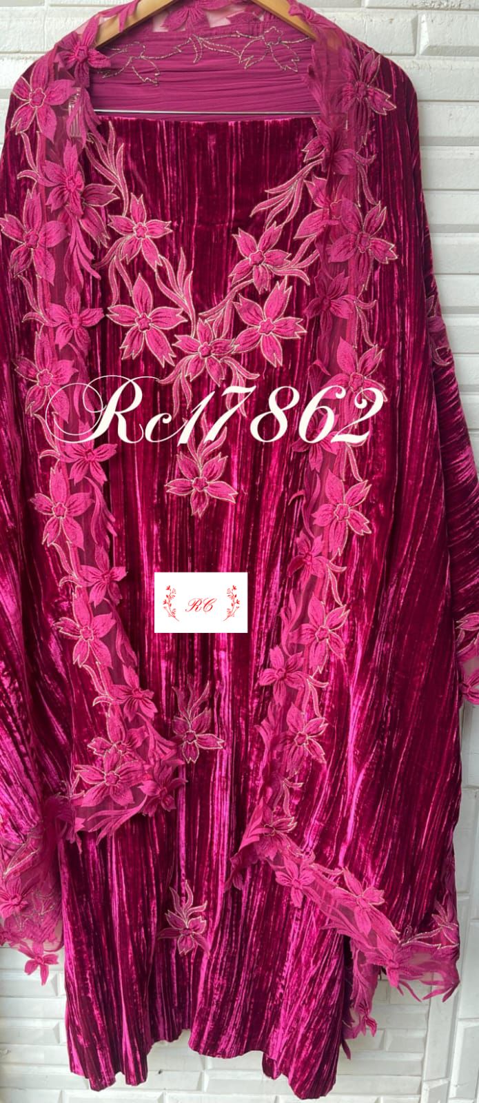 Crushed velvet unstitched ladies suit Rc17862 (a)