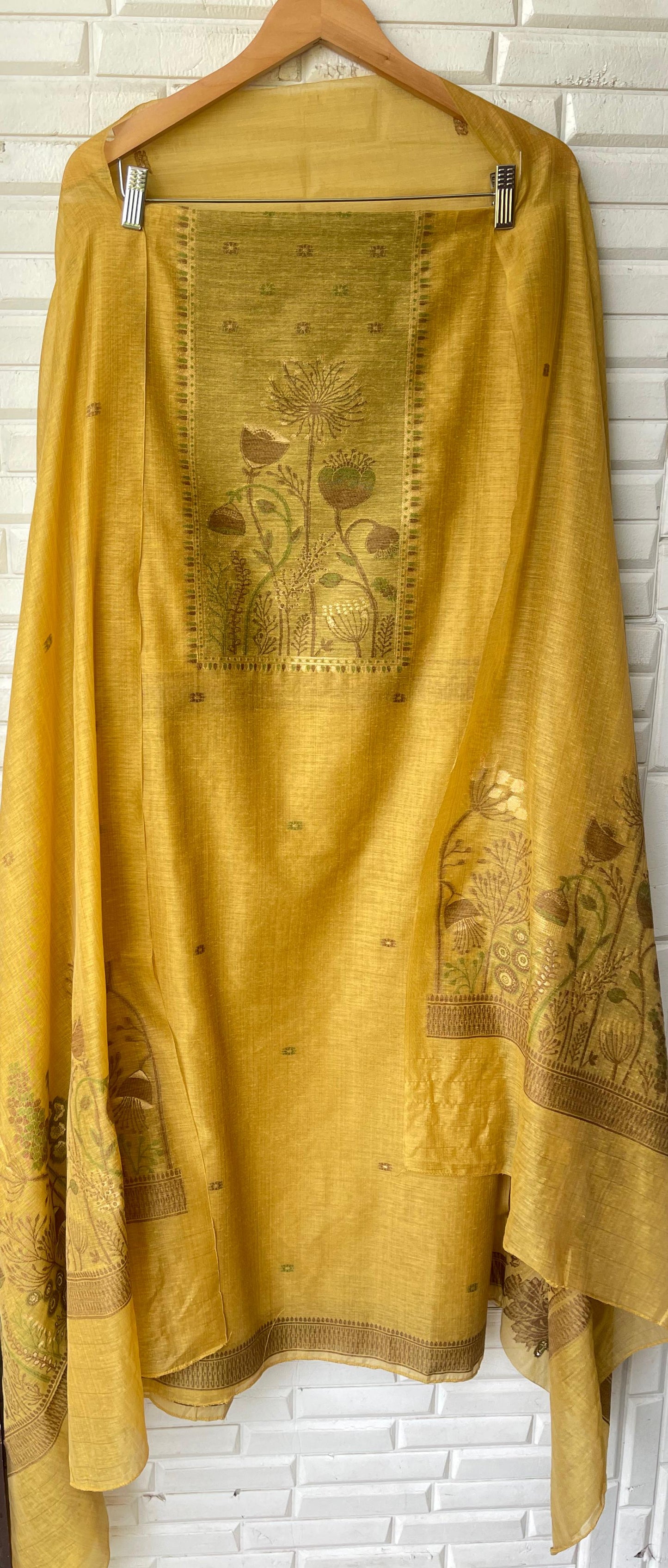 Cotton linen unstitched ladies suit Rc17510