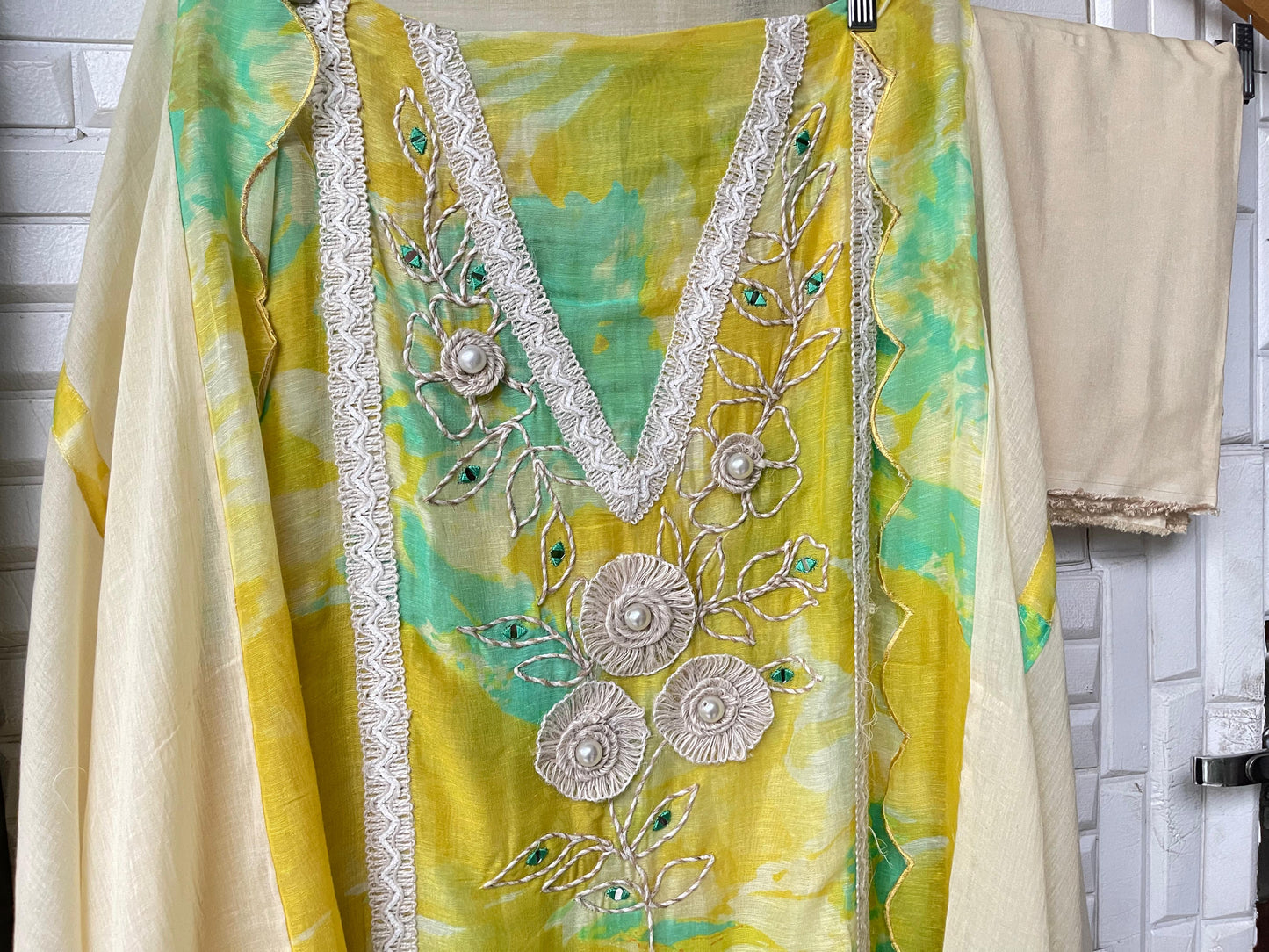 Linen unstitched ladies suit Rc17357
