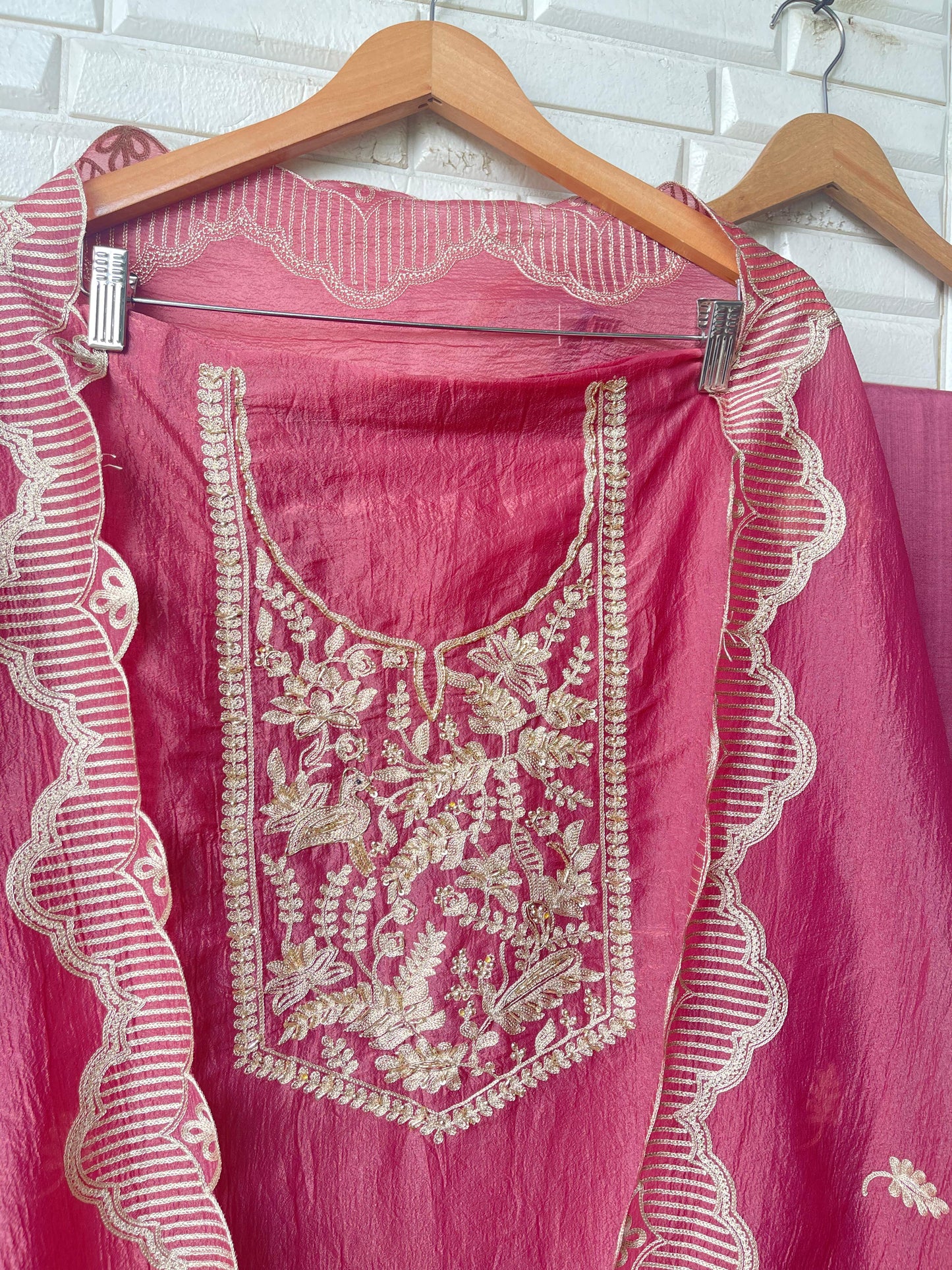 Crushed shimmer silk unstitched ladies suit Rc17642 (b)