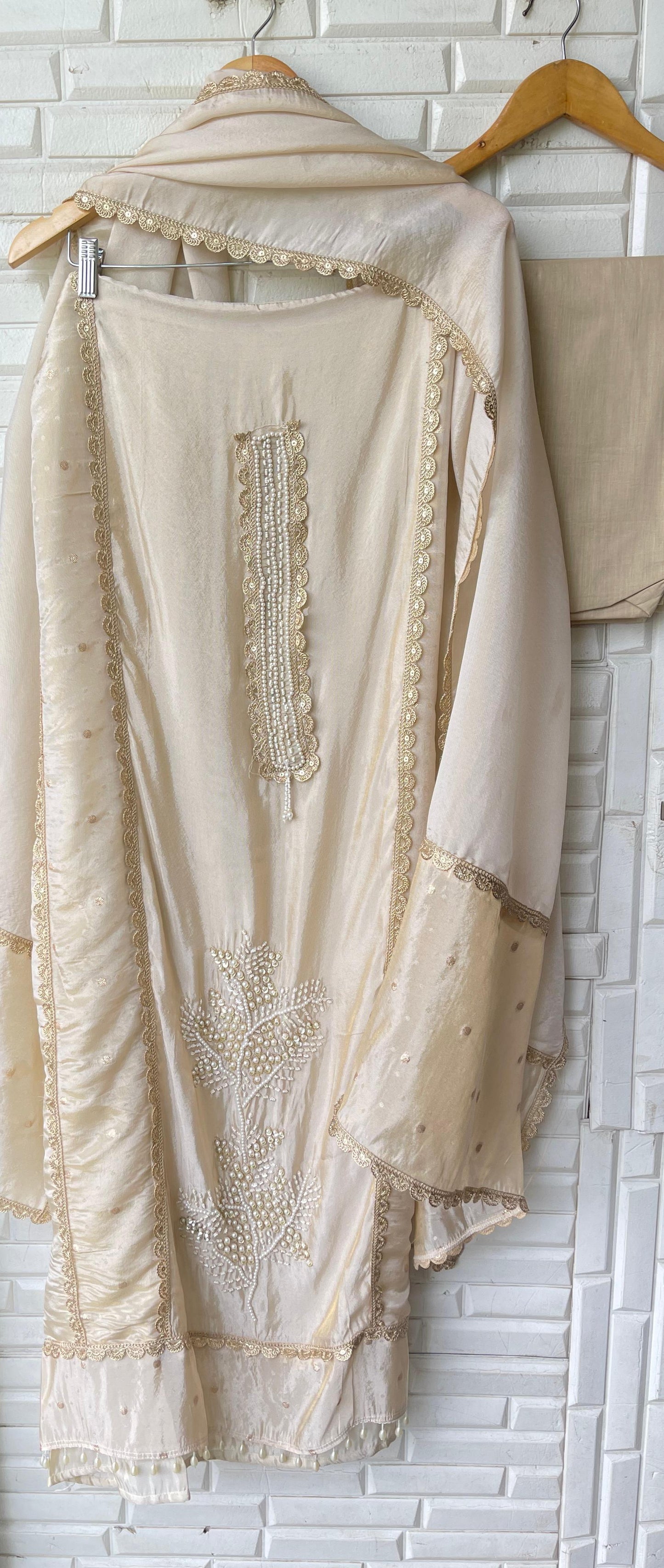 Shimmer silk unstitched ladies suit Rc17415