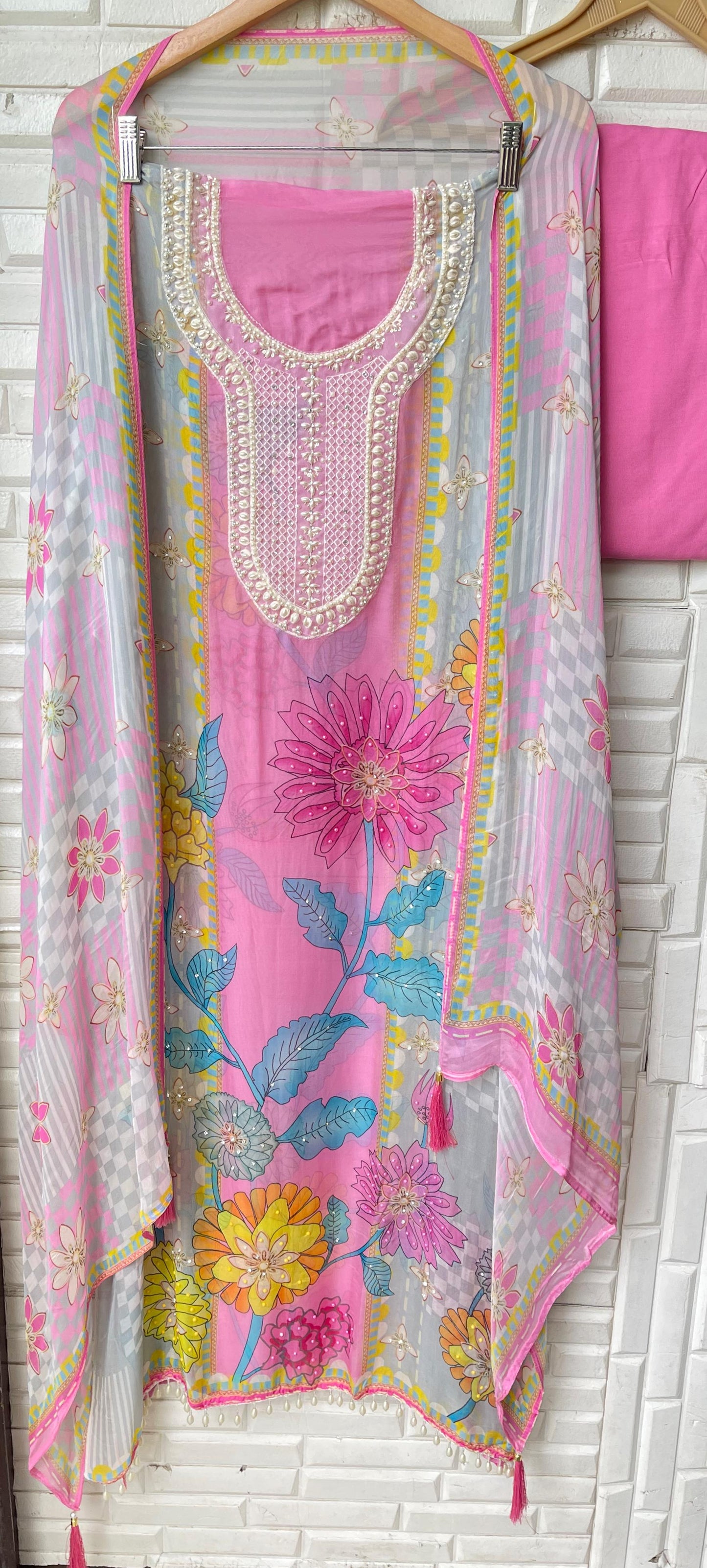 Organza unstitched ladies suit Rc17498
