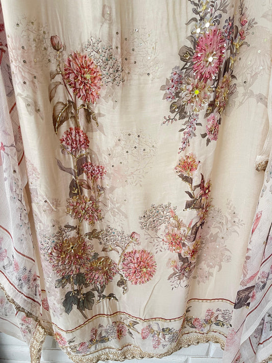 Organza unstitched ladies suit Rc17966