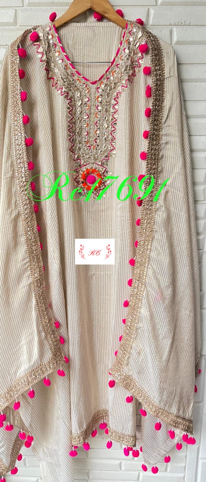 Banarasi shimmer silk unstitched ladies suit Rc17691