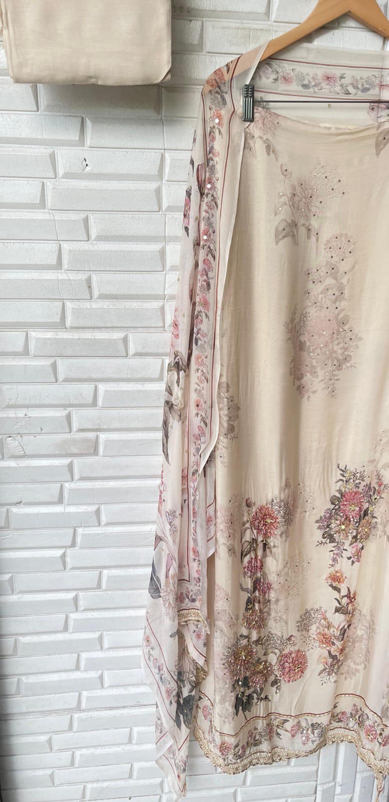 Organza unstitched ladies suit Rc17966