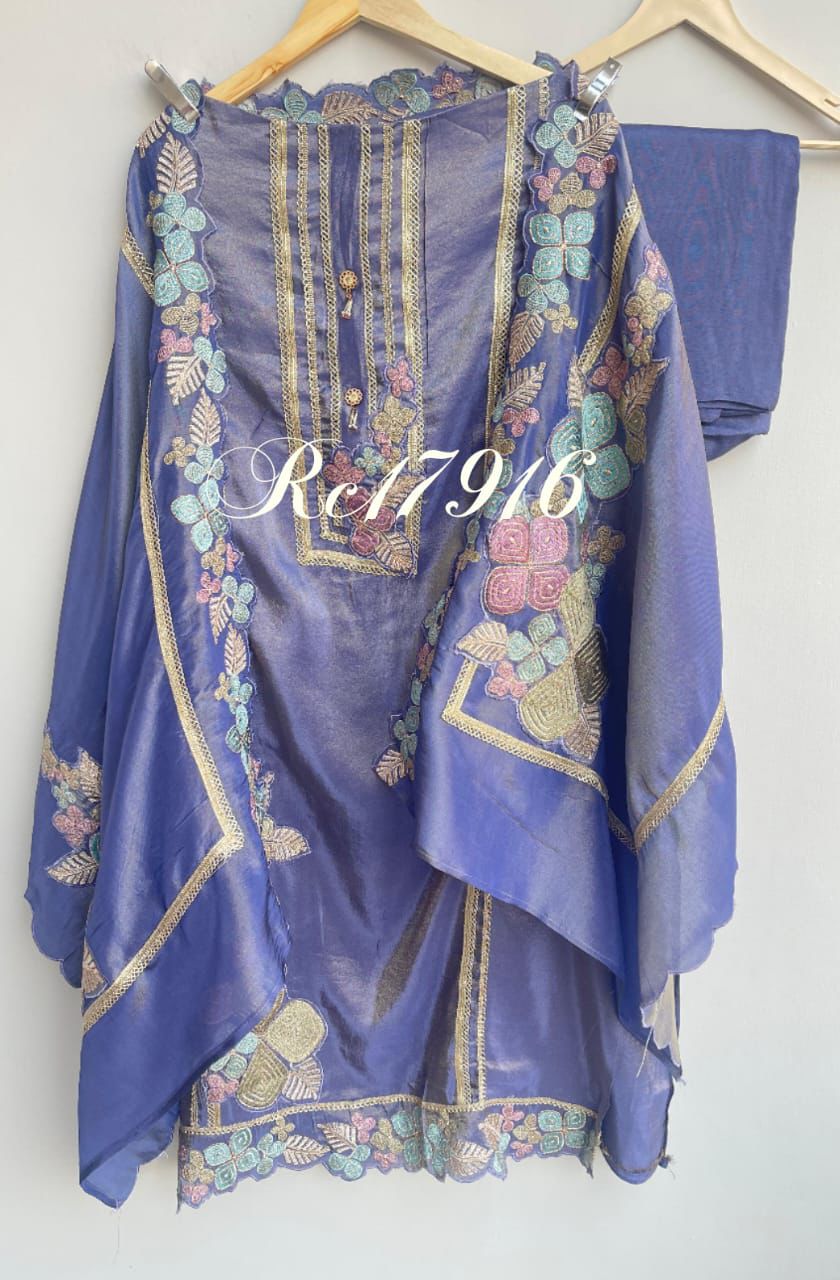 Shimmer silk unstitched ladies suit Rc17916