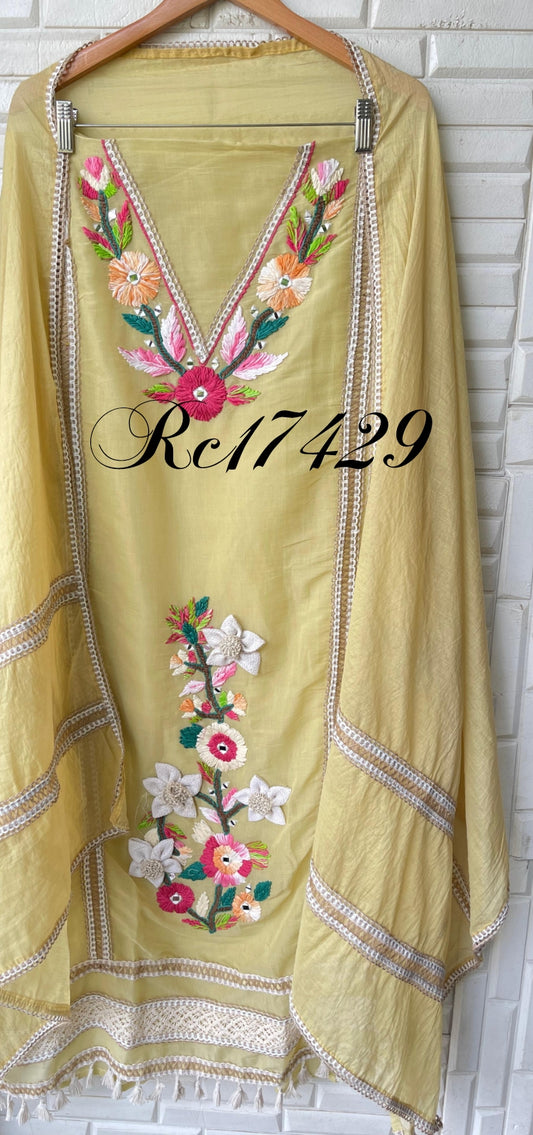 Mul chanderi unstitched ladies suit Rc17429 (a)