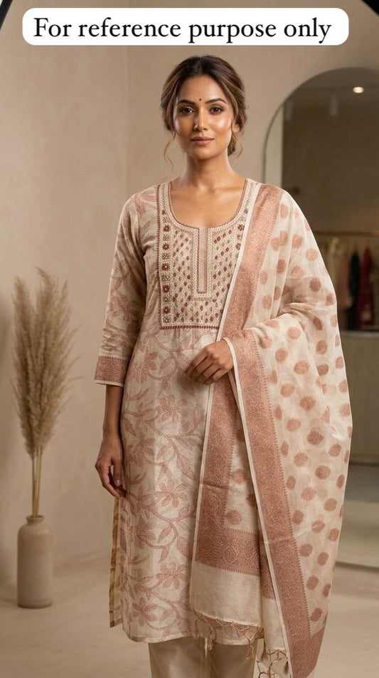 Fine kora printed unstitched ladies suit Rc18495