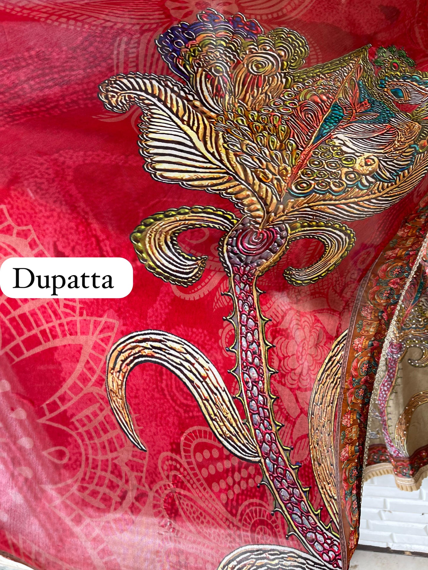 Self satin crape unstitched ladies suit Rc17781