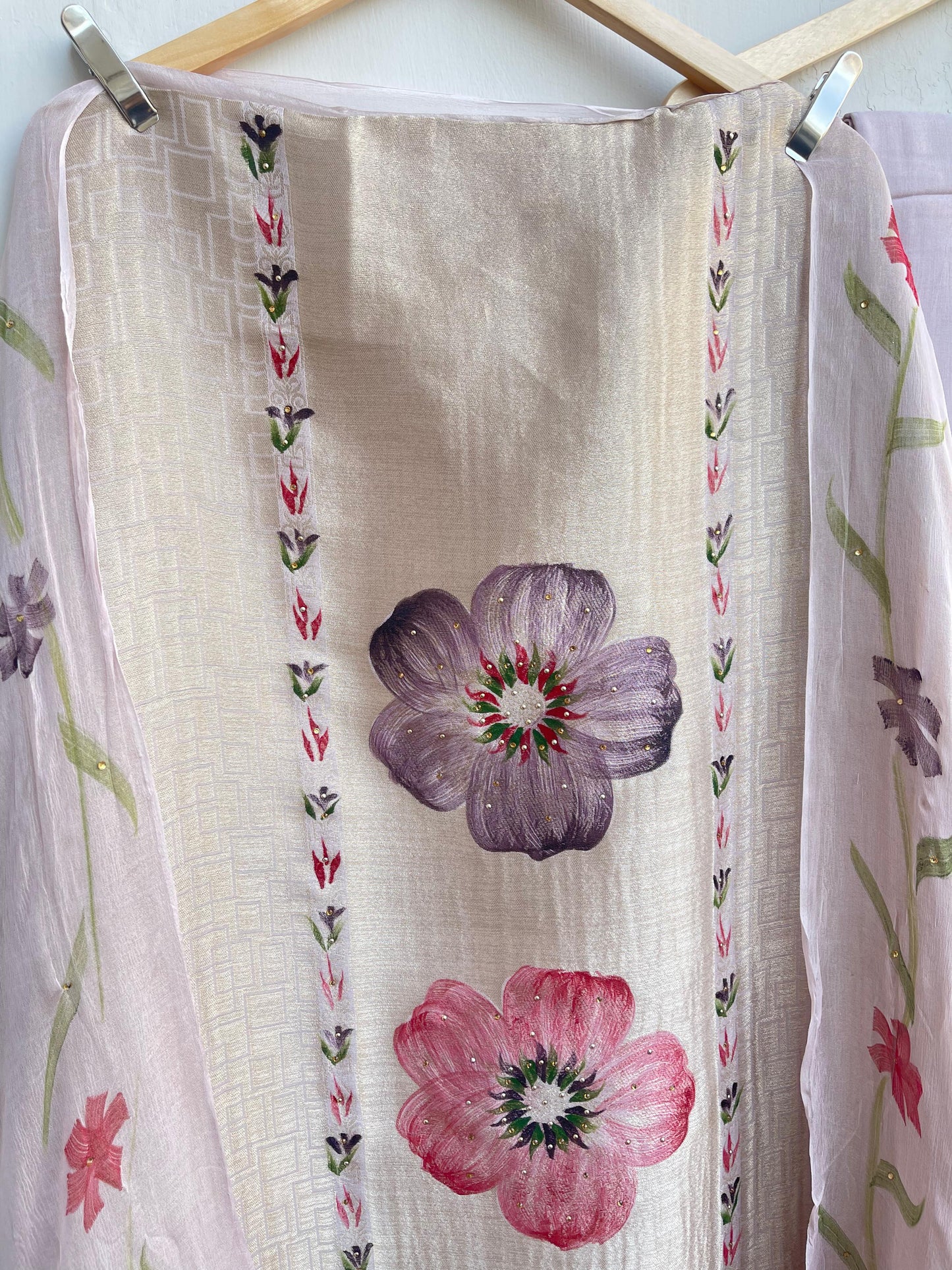 Self shimmer tassar silk unstitched ladies suit Rc17881  (a)